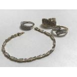 A 10ct gold diamond bracelet, set with approximately 1ct of diamonds,