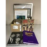 A box of Beatles books, framed pictures, Christopher Hollick print, watercolour - Venice,