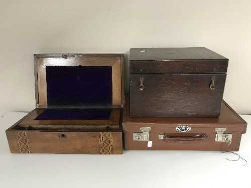 A Victorian inlaid writing box,