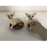A pair of Beswick figures - chihuahua seated on cushions