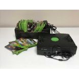A box of Xbox with games