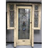 A late 19th century stained leaded glass front door