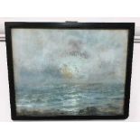 John Falconer Slater (1857 - 1937) : Impressionistic seascape, oil on board, 29 cm x 23 cm, signed,