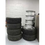Ten assorted alloy wheels (six with tyres)