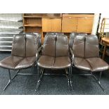 A set of six mid 20th century tubular metal chairs