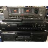 A Marantz CD player, double cassette deck & remote,
