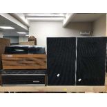 Two pairs of teak cased speakers, Wilkinson- Form quadraphonic amplifier,