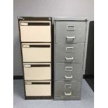 Two four-drawer filing cabinets (one with keys)