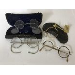 A pair of rolled gold spectacles and others