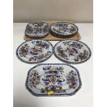 A tray of eight late 19th century Copeland Spode stone china plates