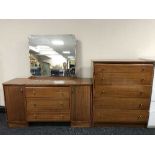 A mid 20th century Austin Suite chest and matching dressing table