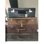 Five mid 20th century luggage cases