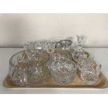 A tray of Waterford crystal candle holder,