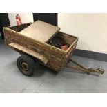A single axle box trailer, length 153 cm, together with an MGB engine model 72,
