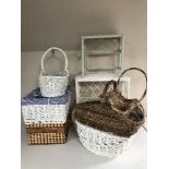 A quantity of wicker baskets,