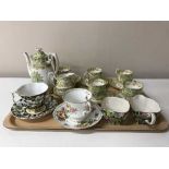 A tray containing a fifteen piece Royal Albert Paisley Shawl china tea service together with a