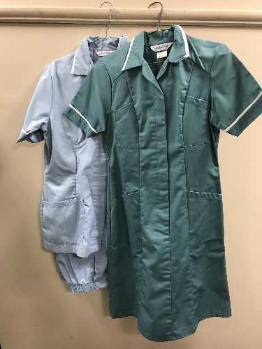 A part rail of nurses uniforms, nurses outfits,