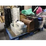 Four sewing machines, coat hangers,