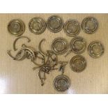 An unusual set of 10 Georgian brass plates and draw handles commemorating Lord Nelson and the