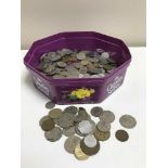 A tub of English and Foreign coins inc.