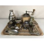 A tray of early 20th century plated ware,