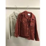 A full rail of lady's jackets, leather jackets,