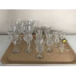 A tray of nineteen assorted Edinburgh crystal glasses (one damaged)