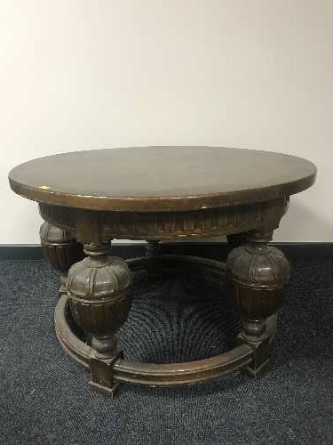An early 20th century oak coffee table