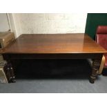A Victorian library table fitted two drawers