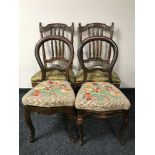 A pair of balloon back chairs and a pair of mahogany chairs