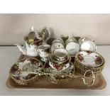 Two trays of Royal Albert Old Country Roses china