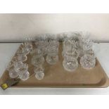 A tray of nineteen Edinburgh crystal glasses
