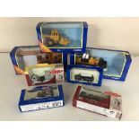 Seven boxed die cast vehicles including Corgi Mobile Crane and KS loader,