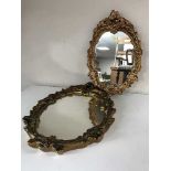 Two gilt framed chalk mirrors