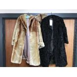 A vintage lady's Persian lamb skin coat and one other