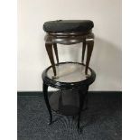 A dressing table stool and occasional table