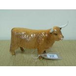 A Beswick figure - Highland Cow, model 1740, gloss.