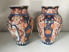 A pair of Imari vases