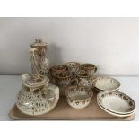 A tray of twelve piece 1970's pottery tea service