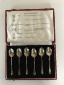 A set of six cased silver teaspoons, Glasgow marks,