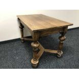 An oak library table