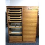 A teak office cabinet