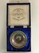 A boxed Northern Rock silver dish to commemorate 500 million assets in 1979,