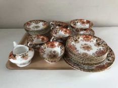 A tray of a late Victorian china tea service