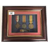 A First World War Group of three medals comprising 1914-15 Star,