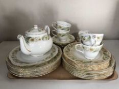 Forty one pieces of Duchess Greensleeves tea and dinner china