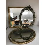 Three gilt framed mirrors