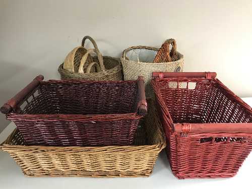 A quantity of wicker baskets