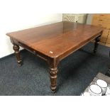 A Victorian mahogany library table fitted two drawers