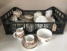 Four boxes of late Victorian and 20th century china - teapots, tea china,